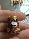 Lot Of 6 Cloisonn   Enamel 1    Sewing Thimbles W  Bird   Flower Floral Designs