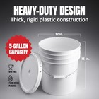 Maple99 5 Gallon Food Grade Bucket With Airtight Lid Bpa-free Hdpe White