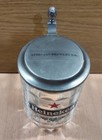 Heineken Beer Advertising Vtg Glass Mug 500ml With Metal Cap
