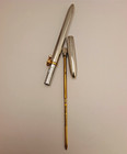 Vintage Mikimoto Pearl Desk Set Stainless Steel Letter Opener Pen Boxed As-is
