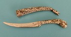 Vintage Mcm Brass Letter Opener Bird Head W  Sheath Made In Turkey Ottoman Style