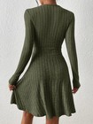 Fit V-neck Long Sleeve Knit Dress Autumn winter Sexy Bodycon Sweater Dress