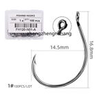 100pcs Strong Offset Sport Circle Fishing Hooks Black Octopus Fish Hooks 1 -5 