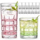  Drinking Glasses Set Of 12  Clear Glass Cups  Mixed Glassware Sets  15 Oz 
