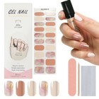 Semi Cured Gel Nail Stickers 20 Pcs  Gel Polish Strips Design  uv Lamp Needed