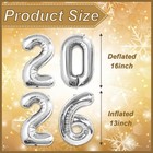 16 Inch 2026 Balloons Silver  Number Balloons 16 Inch  New Years Balloons For   