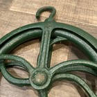 Antique Cast Iron Well Pulley Wheel With Fender Rope Hoist Farm Tool Steampunk