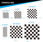 6pcs Reusable Check Painting Stencils  Small Square Plaid Stencils plastic Art C