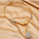 Alexis Bittar Gold-plated Fashionable Rhinestone Large Droplet Pendant Necklace