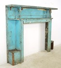 Reclaimed Georgian Distressed Blue Wooden Fireplace Mantel