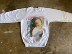 1980s Vintage Tiffany  80s Pop Singer  White Raglan Sweatshirt Adult Sz S
