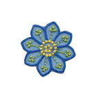 Large Blue Daisy Patches  5-pack  Floral Embroidered Iron On Patch Appliques