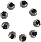 Silver Cuff Links   Stud Set With Black Inserts