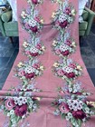 Hollywood Glam Satin Embossed Pink Brocade Barkcloth Mid Century Vintage Fabric