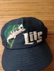 Vintage Miller Lite Beer Bass Fishing Snapback Hat Cap Trucker