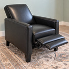Modern Black Faux Leather Push Back Recliner Chair Lounge Armchair Living Room