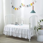 Ruffled Crib Bed Skirt Double Layer Nursery Toddler Dust Ruffle Bedding White