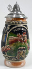 Vintage German Crystal Glass Etched Bird Beer Jug Mug Dragon Gothic Figurine 