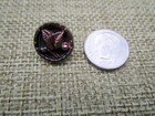 Antique Victorian Early Metal Button With Shank - Red Tint - Leaves Plants 