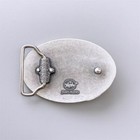 Howling Wolf Oval Western Silver Plated Belt Buckle