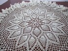 Vintage  Hand Crocheted Round 21  D Doily