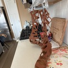 Brown Gladiator Lace Up Cut-out Synthetic Sandals  Flat