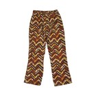 Vtg 70s Kids Corduroy Pants Chevron Floral Fleece Lined Brown Orange Retro 2t