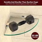 Set Of 2 Glass Bathroom Shelves  Glass Corner Shelf Wall Mount  Shower Corner
