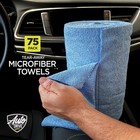 Auto Drive 75 Pack Multi Purpose Microfiber Towel Roll Tear Away