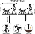 Skeleton Dog Garden Stake Metal Gothic Halloween Yard Art Outdoor Lawn Decor