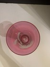 Vintage Cranberry Stained With Frosted Etched Flower Vase