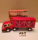 Vintage Yamaichi Japan Tin Litho Truck Livestock Trailer New Friction 1950s