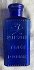 Cobalt Blue Glass Poison Bottle Skull   Crossbones Iodine Tincture Antique