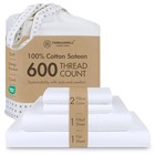  100  Cotton Sheets For Size Bed - 600 Thread Count Bed Queen Hotel White Solid