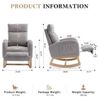 Nursery Rocking Chair W adjustable Footstool  Comfort Upholstered Rocker Chair