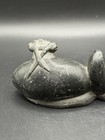 Vtg Canadian Eskimo Art Inuit Carved Soapstone Figurine Artist Signed W  Label