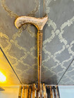 Victorian Brass Handle Walking Stick Rosewood 3 Fold Wooden Cane 37  Vintage