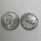 Vintage Victorian Sewing Button Gold Tone Floral Design On Top Of White