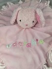 Pink Security Blanket Plush Baby Lovey Rattle  adorable  Bunny Rabbit Carter s