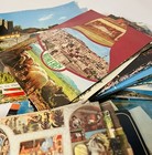 Large International Collection Of 42 Vintage Color Postcards And 6 Maps Travel