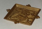 Beautiful Antique Art Noveau Arts And Crafts Small Brass Tray Diana The Hunter
