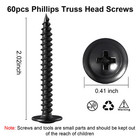  8 X 2 Black Phillips Modified Truss Head Wood Screws Sheet Metal Screws  Hig   