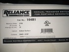 Reliance Controls Manual Transfer Switch  Maximum  Watts 3750  4 Curcuits 