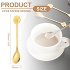 6pcs Coffee Spoons  Rose Tea Spoons Stainless Steel  Gold