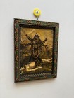 Vintage Kali Shiva Picture Hindu Goddess Art Wooden Frame Wall Art Decor - 9x12 