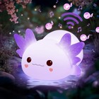 Huggwaii Squishy Axolotl Night Light For Kids  Dimmable Silicone Kids Purple