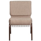 50x Beige 21   Wide Church Chairs Copper Frame Book Rack 4    Seat Cush-800 Lb Wt