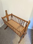 Antique Jenny Lind Wooden Rocking Baby Cradle Bassinet Original