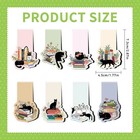 Cat Book Magnetic Bookmark  8 Pcs Black Cat Flower Book Magnetic Bookmarks Cute