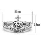 Ladies Cross Ring Tiera Cz Cubic Zirconia Silver Bezel Solitaire All Sizes W229